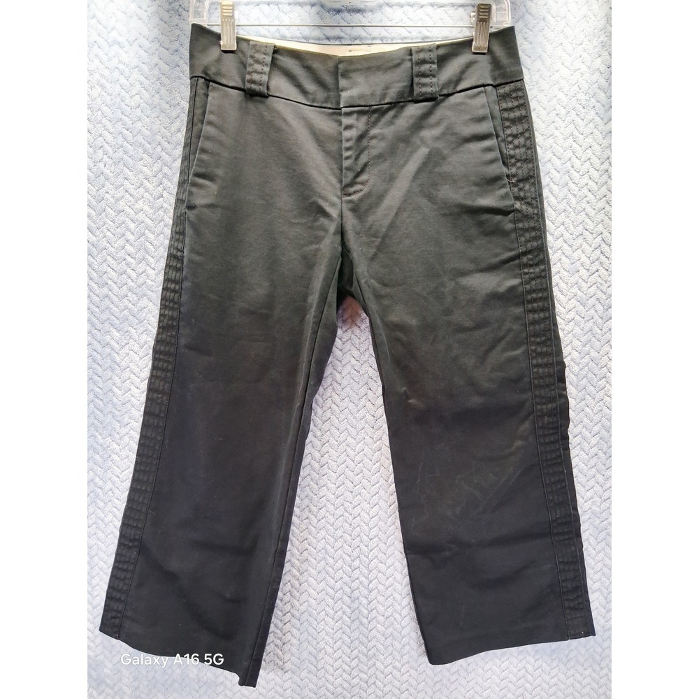 Old Navy Womens Black Low Waist Stretch Cropped Capri Pants Size 2 Minimalist
